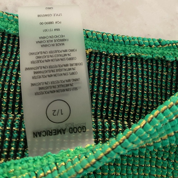 Like New Good American Always Fits Twist Bikini Top and Bottoms Green - Picture 2 of 8